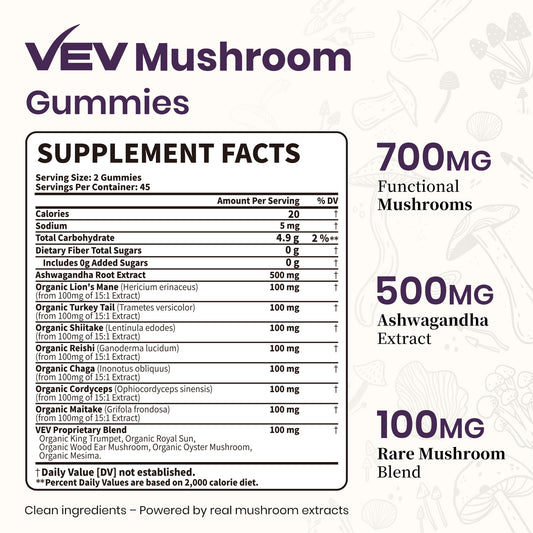 VEV Mushroom Gummies