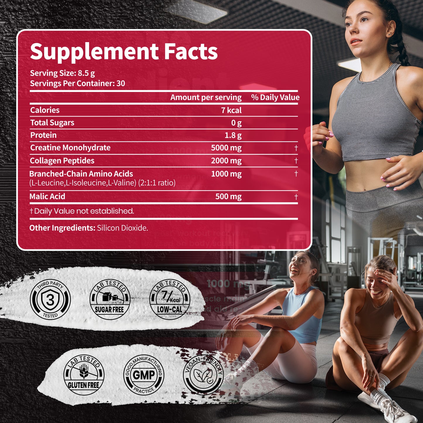 VEV Creatine Monohydrate Powder 5000mg with Collagen & BCAAs 2:1:1 – Creatine for Women, Supports Muscle Definition, Recovery, Energy & Workout Performance – Unflavored, Sugar-Free, 9.5oz, 30 Servings