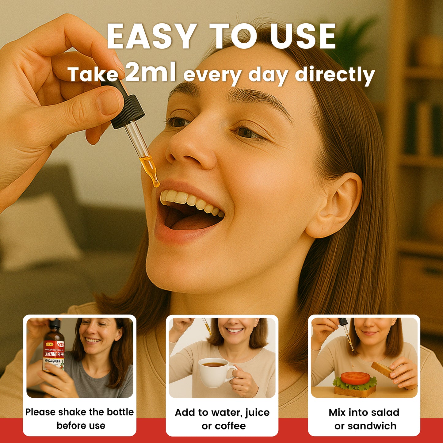 VEV 15-in-1 Cayenne Pepper Drops Supplement Liquid