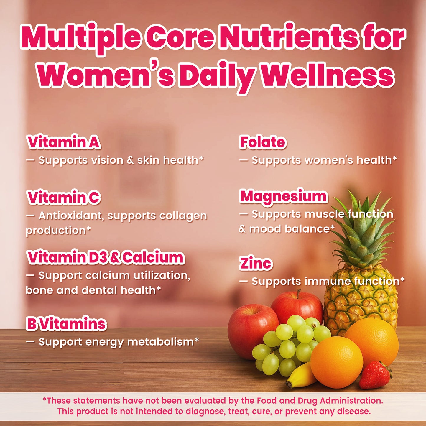 VEV Multivitamin for Women, 120 Capsules, 60-Day Supply – 13 Essential Vitamins & 6 Key Minerals for Daily Nutrition