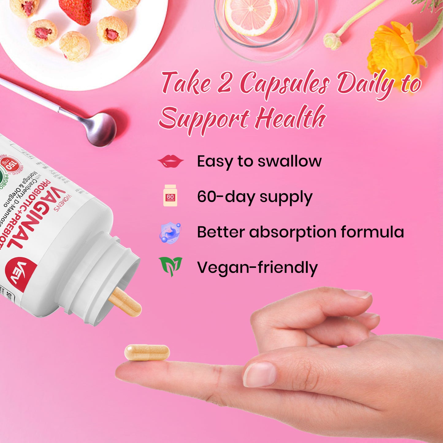 VEV Women’s Vaginal Probiotics + Prebiotics