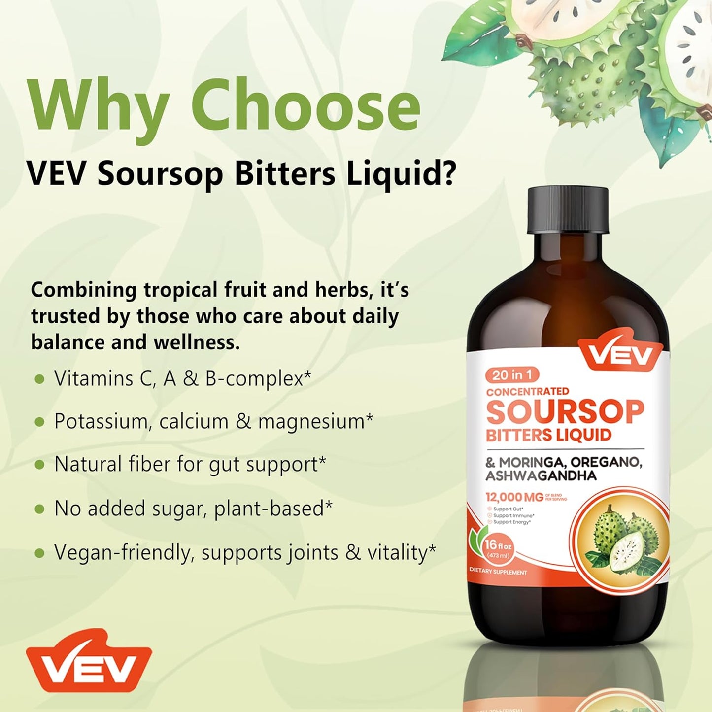 VEV Soursop Graviola Bitters Liquid Extract