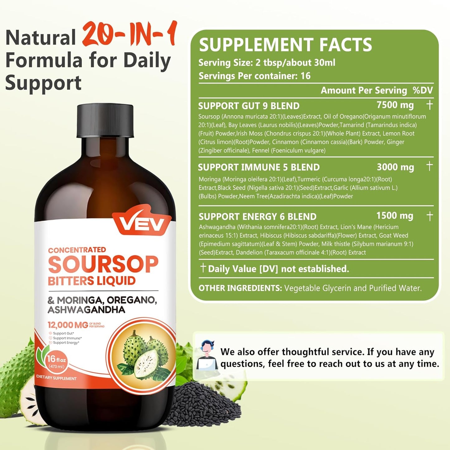 VEV Soursop Graviola Bitters Liquid Extract
