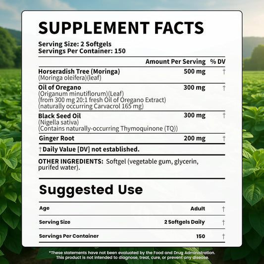 VEV Oil of Oregano with Black Seed Oil & Moringa