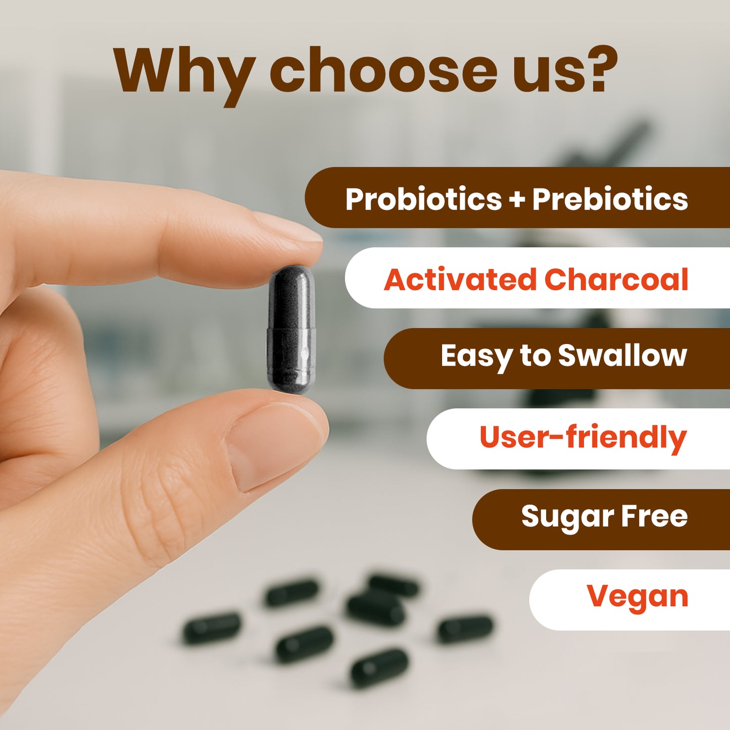 VEV Activated Charcoal Capsules 1200 mcg + 50B Probiotics - 120 Vegan Capsules
