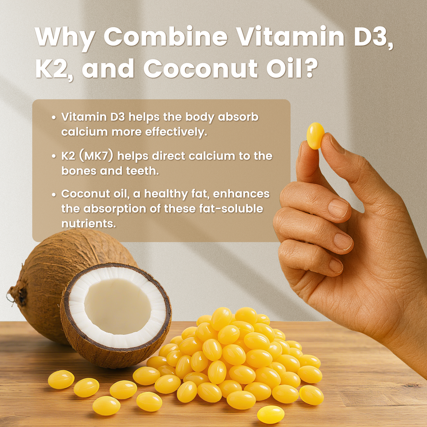 CoreFeel Vitamin D3 K2 10000 IU, 300 Virgin Coconut Oil Softgels, 2 in 1 Vitamins Supplement D & K (Include MK7),