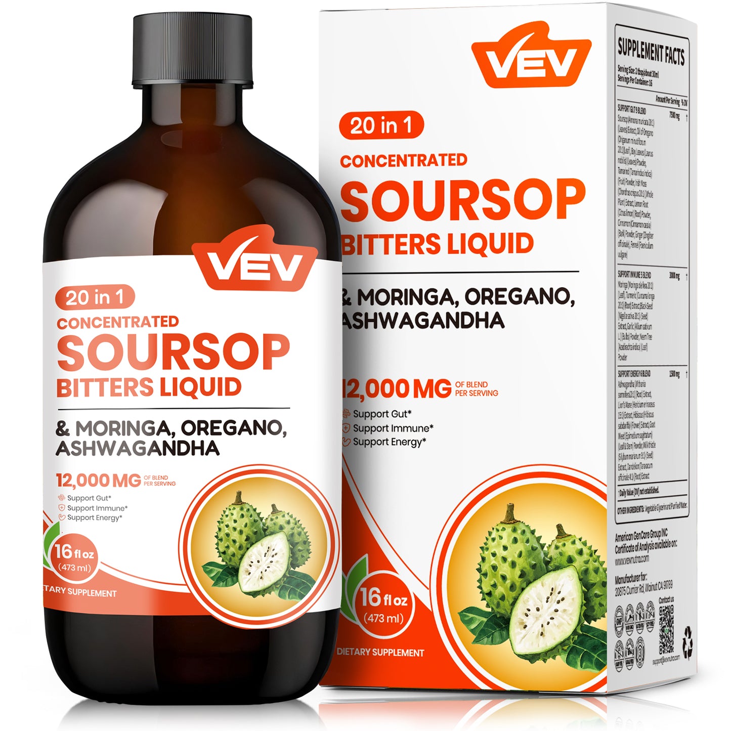 VEV Soursop Graviola Bitters Liquid Extract