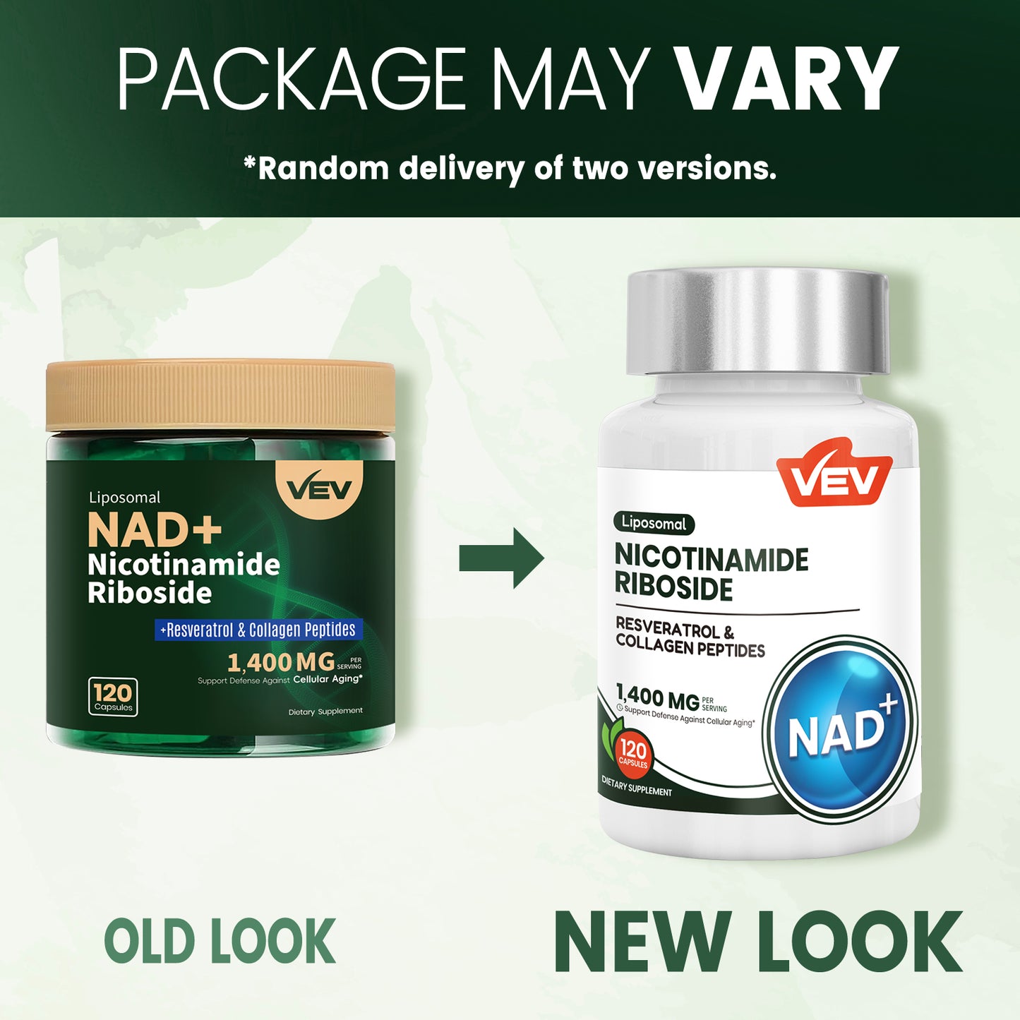 VEV 120 Capsules NAD+ Supplement -Liposomal