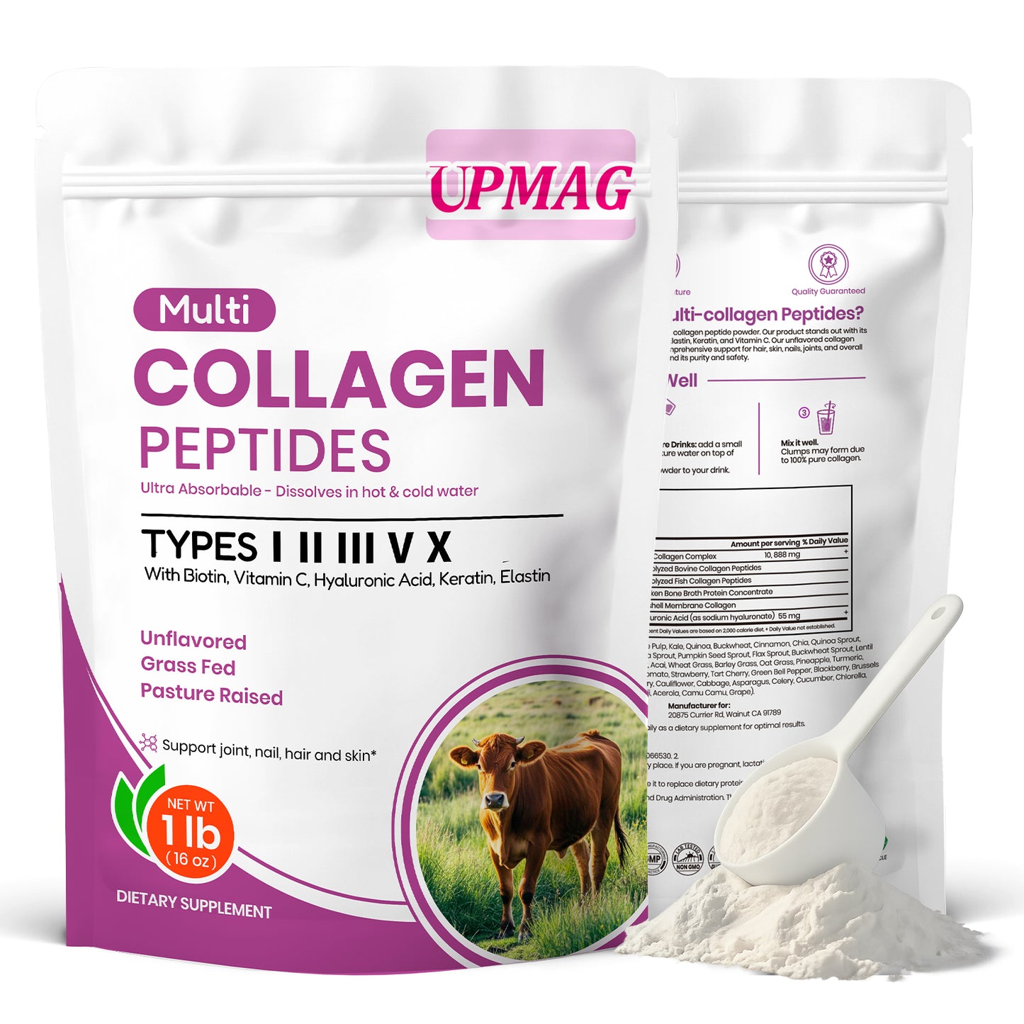 UPMAG Multi Collagen Peptides Powder