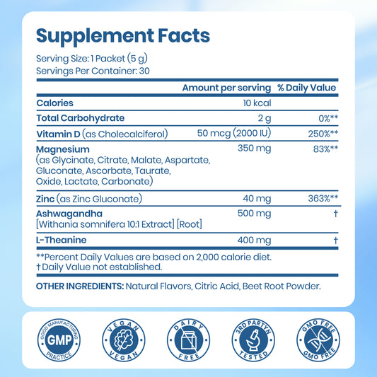 VEV DeepCalm Magnesium Drink Powder – 30 Ct