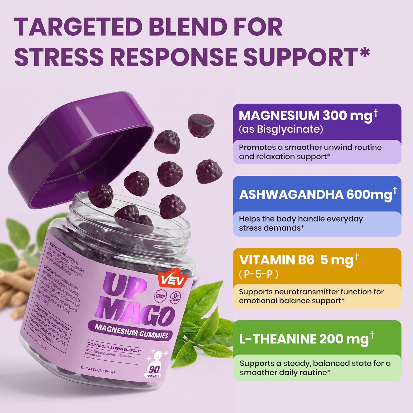 VEV UPMAGO Bisglycinate Magnesium Gummies