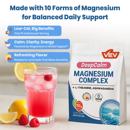 VEV DeepCalm Magnesium Drink Powder – 30 Ct