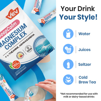VEV DeepCalm Magnesium Drink Powder – 30 Ct