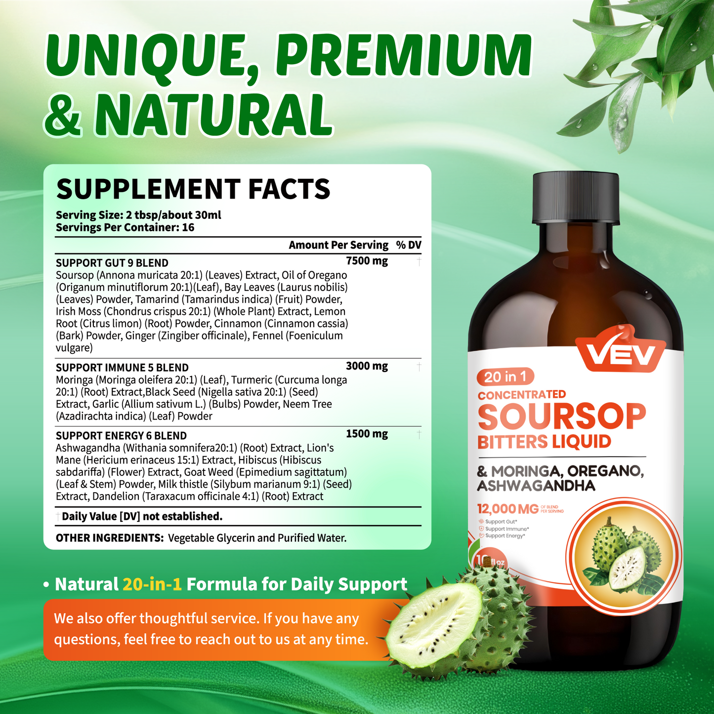 VEV Soursop Graviola Bitters Liquid Extract