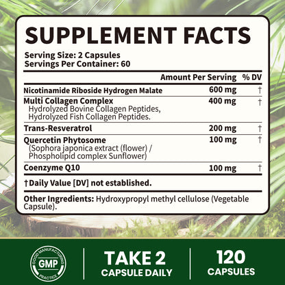 VEV 120 Capsules NAD+ Supplement -Liposomal