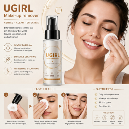 UGIRL Makeup Remover for Gentle Cleansing and Effective Daily Makeup Removal