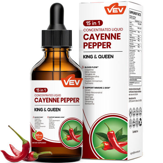 VEV 15-in-1 Cayenne Pepper Drops Supplement Liquid