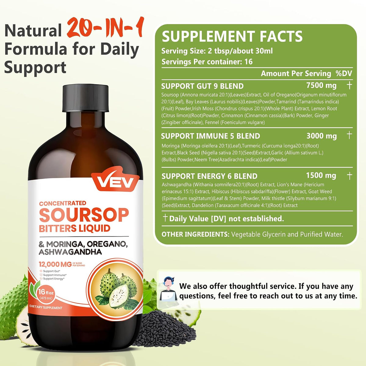 VEV Soursop Graviola Bitters Liquid Extract