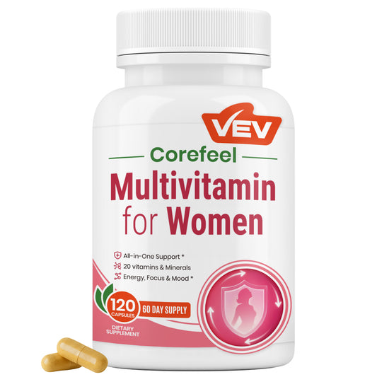 VEV Multivitamin for Women, 120 Capsules, 60-Day Supply – 13 Essential Vitamins & 6 Key Minerals for Daily Nutrition