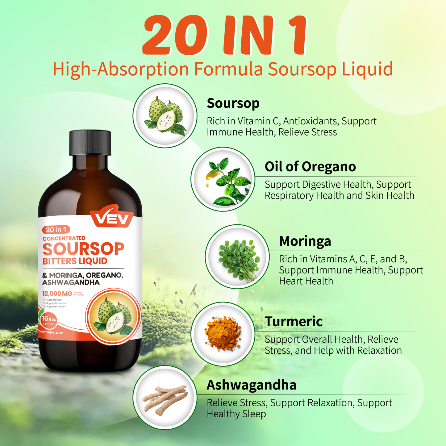 VEV Soursop Graviola Bitters Liquid Extract