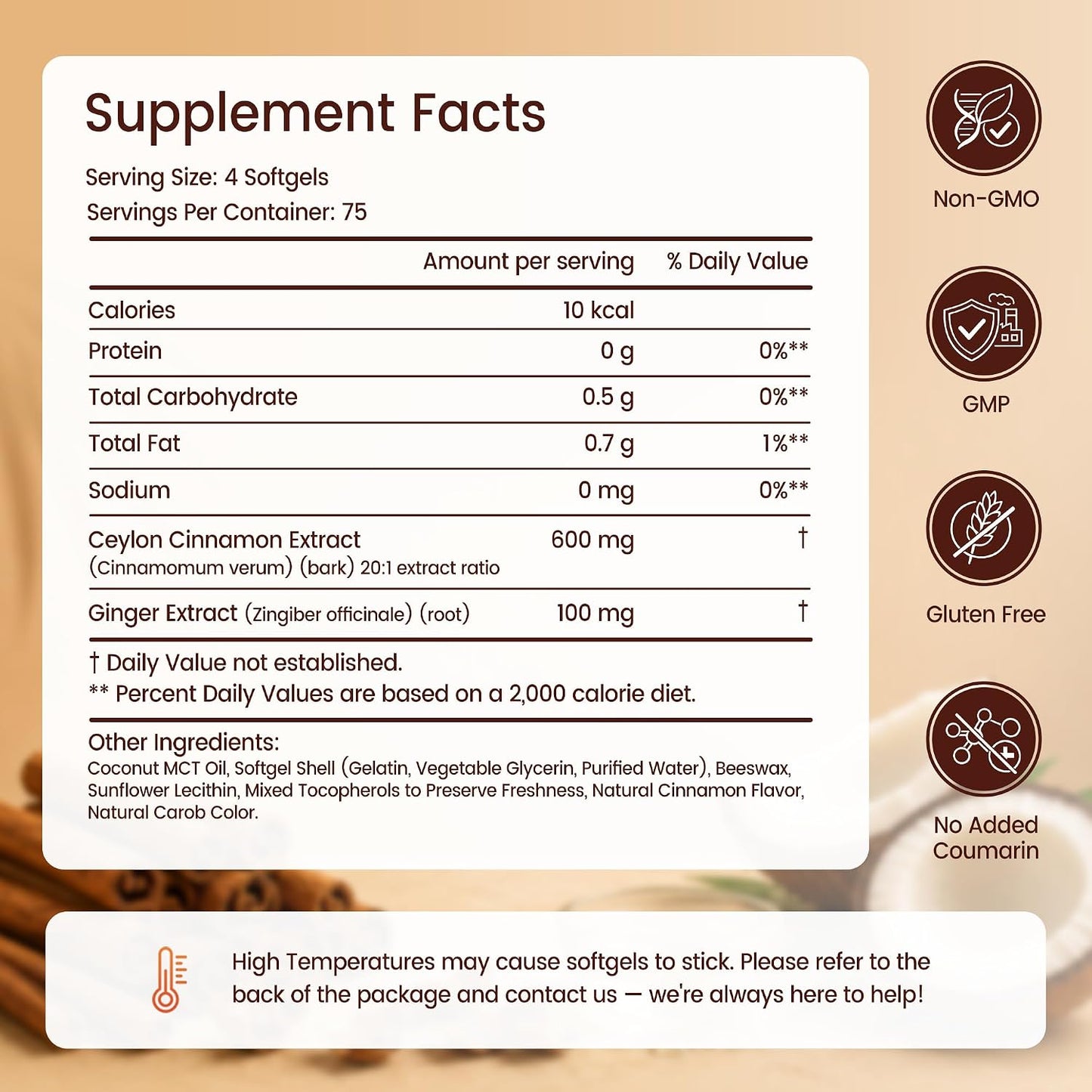 Ceylon Cinnamon with MCT Oil & Ginger, 20:1 Extract