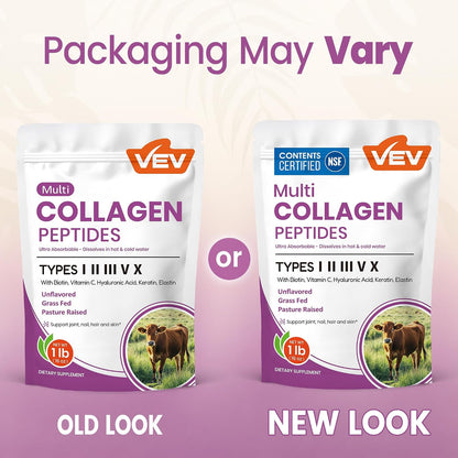 VEV Multi Collagen Peptides Powder - 16Oz