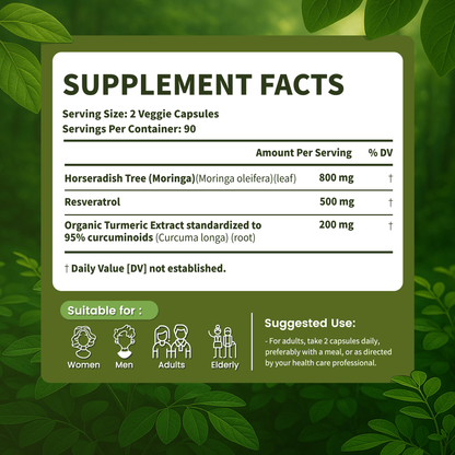 VEV Moringa Powder Capsules