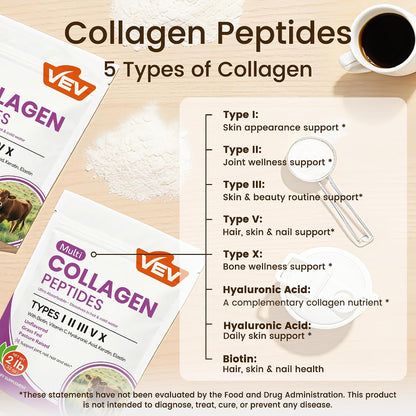 VEV Multi Collagen Peptides Powder - 32Oz
