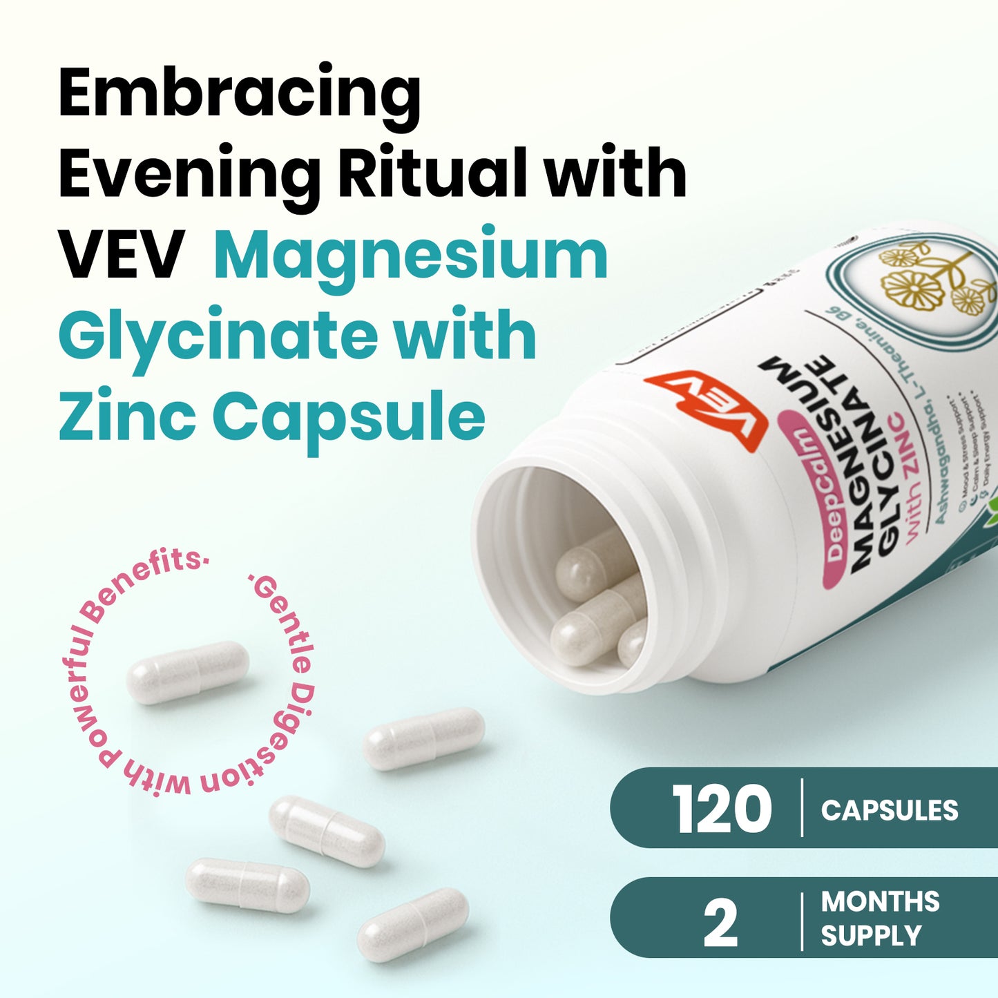 VEV DeepCalm Magnesium and Zinc Capsules