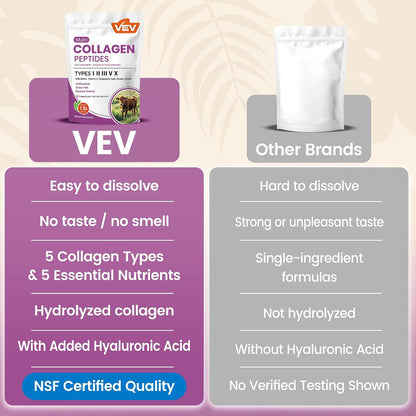 VEV Multi Collagen Peptides Powder - 16Oz