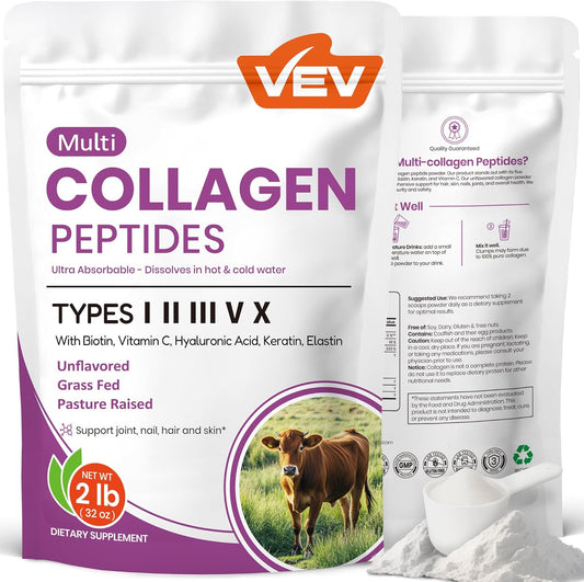 VEV Multi Collagen Peptides Powder - 32Oz