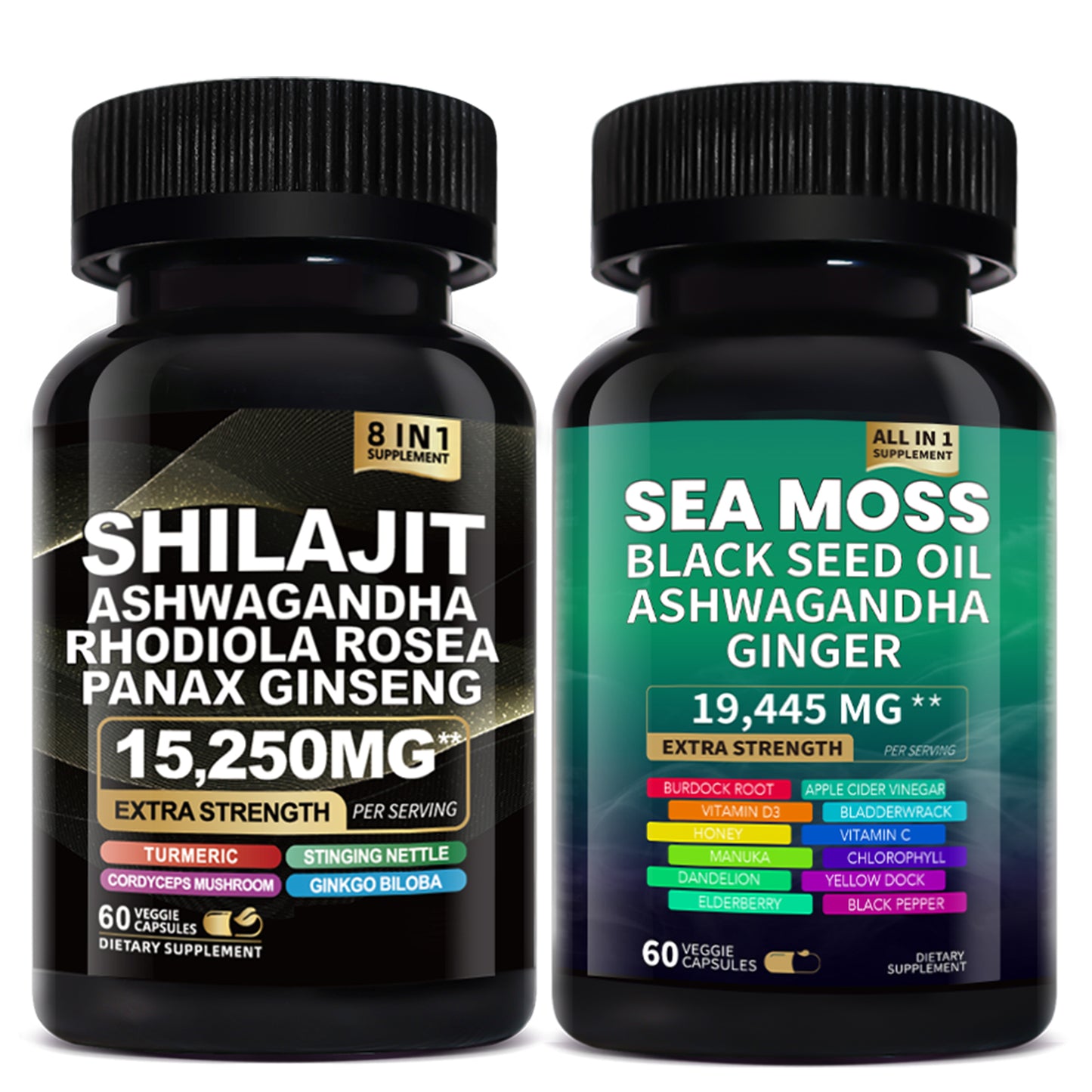 VEV Shilajit & Sea Moss – Ashwagandha, Cordyceps, Rhodiola, Ginseng, Turmeric, and Minerals