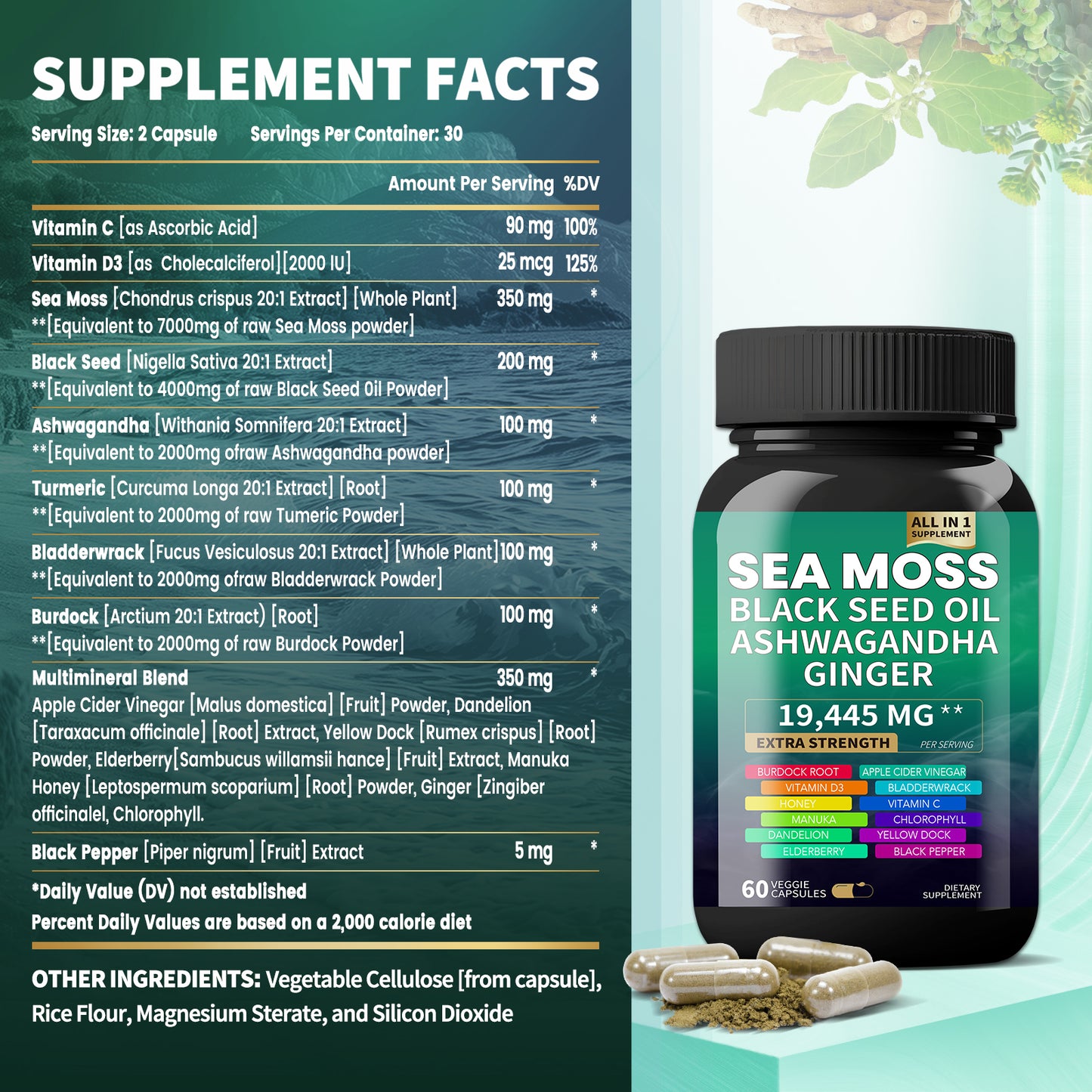 VEV Shilajit & Sea Moss – Ashwagandha, Cordyceps, Rhodiola, Ginseng, Turmeric, and Minerals