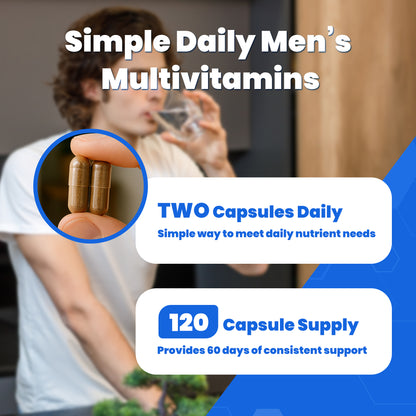 VEV Multivitamin for Men, Vitamin A, C, D, B Complex – 120 Capsules(60-Day Supply)