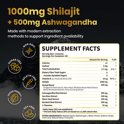 VEV Shilajit Gummies–90 Count