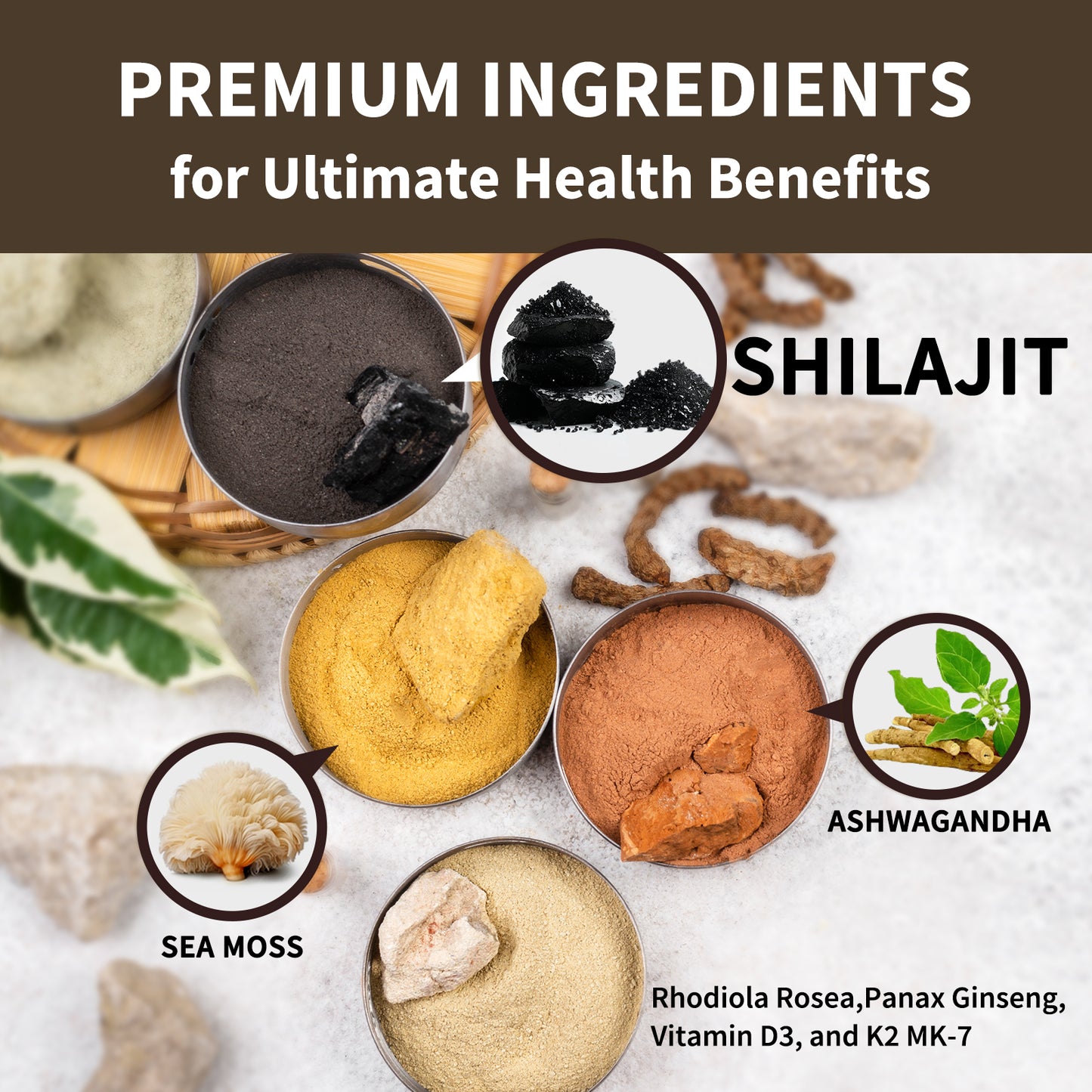 D3 K2 5000 IU Vitamin and Shilajit Gummies for Men with Ashwagandha, Include MK7, Virgin Coconut Oil Softgels – Energy, Immune Support, Bone Health – 2-in-1 Wellness Bundle